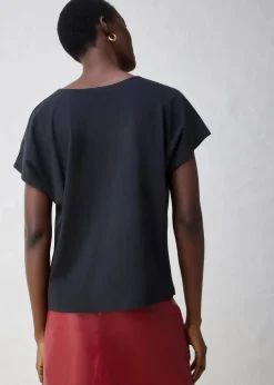 Shirt mit Seidenanteil und Webeinsatz