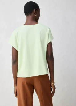 Shirt mit Seidenanteil und Webeinsatz