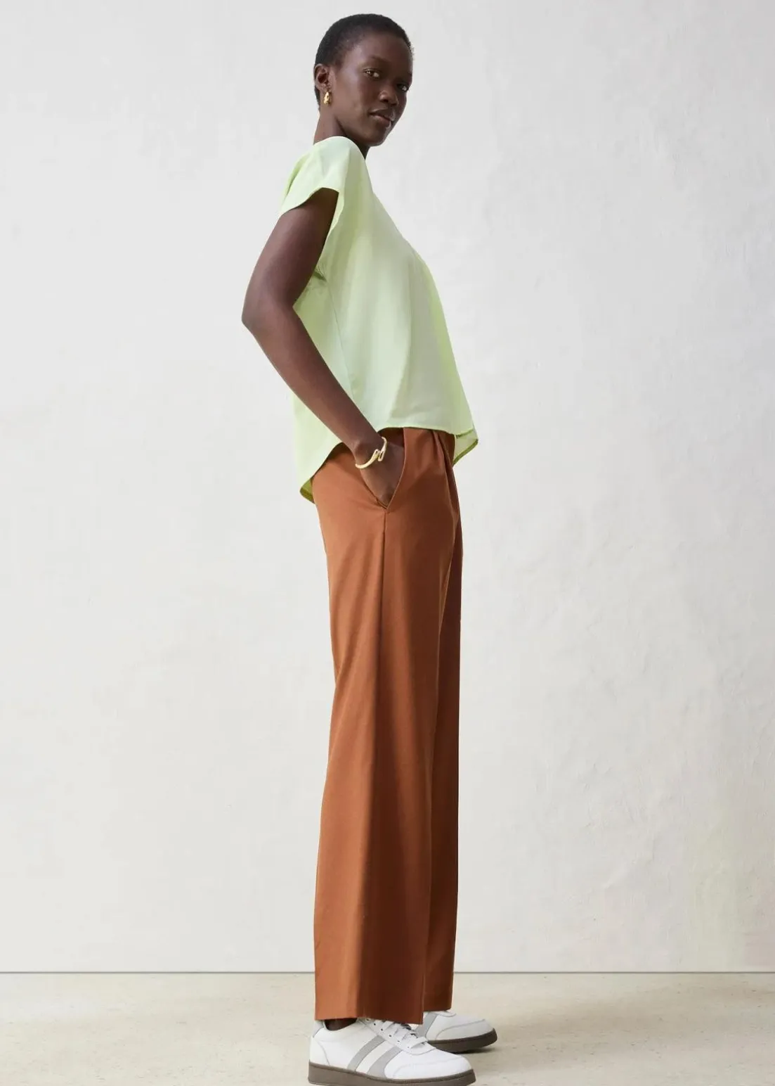 Shirt mit Seidenanteil und Webeinsatz