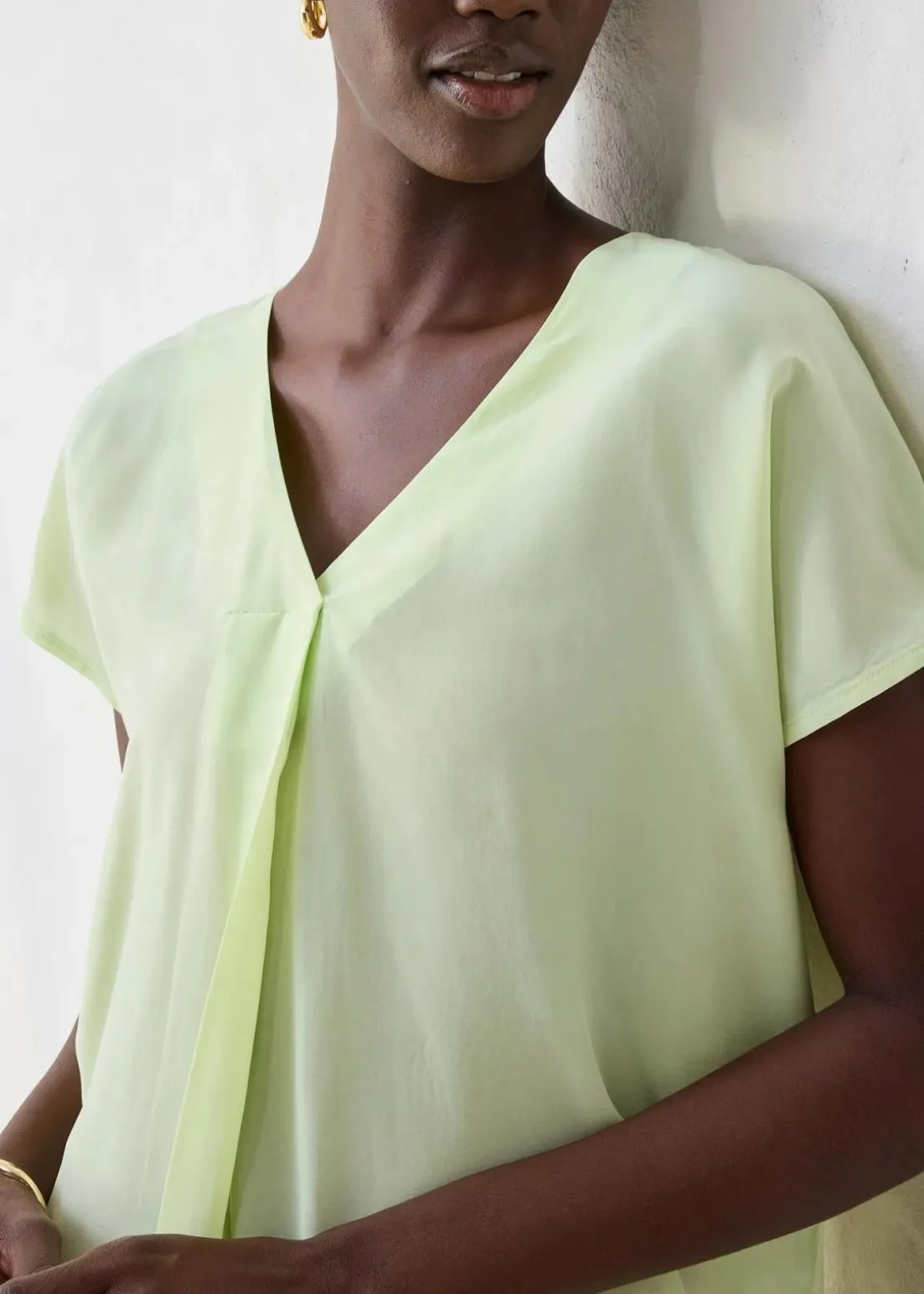 Shirt mit Seidenanteil und Webeinsatz