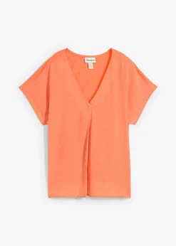 Shirt mit Seidenanteil und Webeinsatz