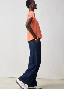 Shirt mit Seidenanteil und Webeinsatz