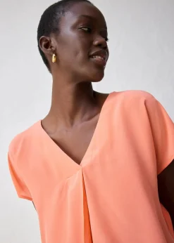 Shirt mit Seidenanteil und Webeinsatz