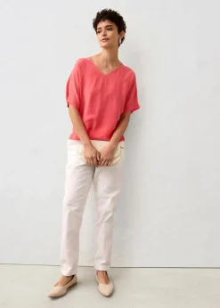 Shirt mit Seidenanteil und Webeinsatz