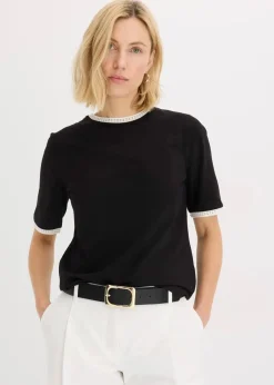 Shirt mit Spitzenborte