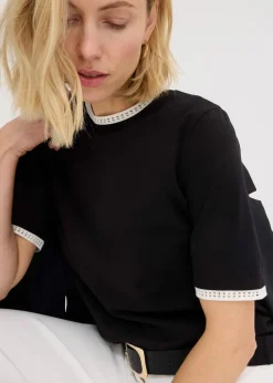 Shirt mit Spitzenborte