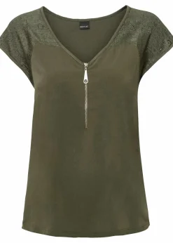 Shirt mit Spitzeneinsatz