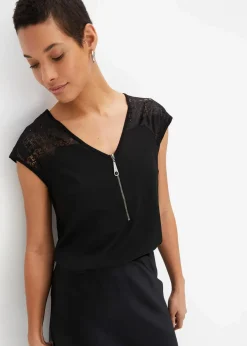 Shirt mit Spitzeneinsatz