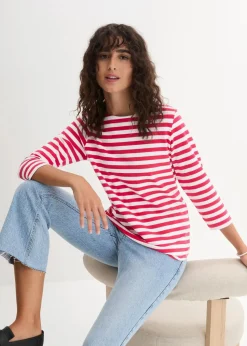 Shirt mit U-Boot-Ausschnitt