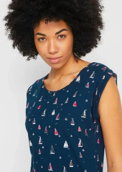 Shirtkleid mit Flügelärmeln und Druck