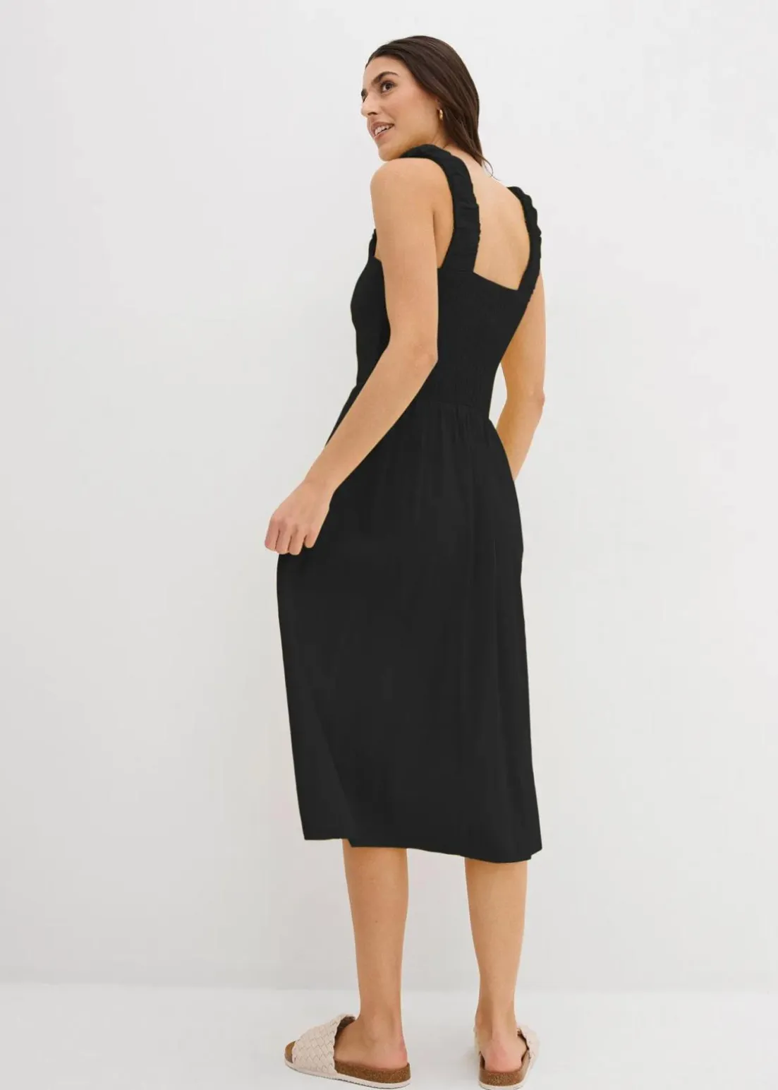 Shirtkleid mit leicht ausgestelltem Saum aus Baumwoll-Viskose-Mix