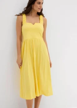 Shirtkleid mit leicht ausgestelltem Saum aus Baumwoll-Viskose-Mix