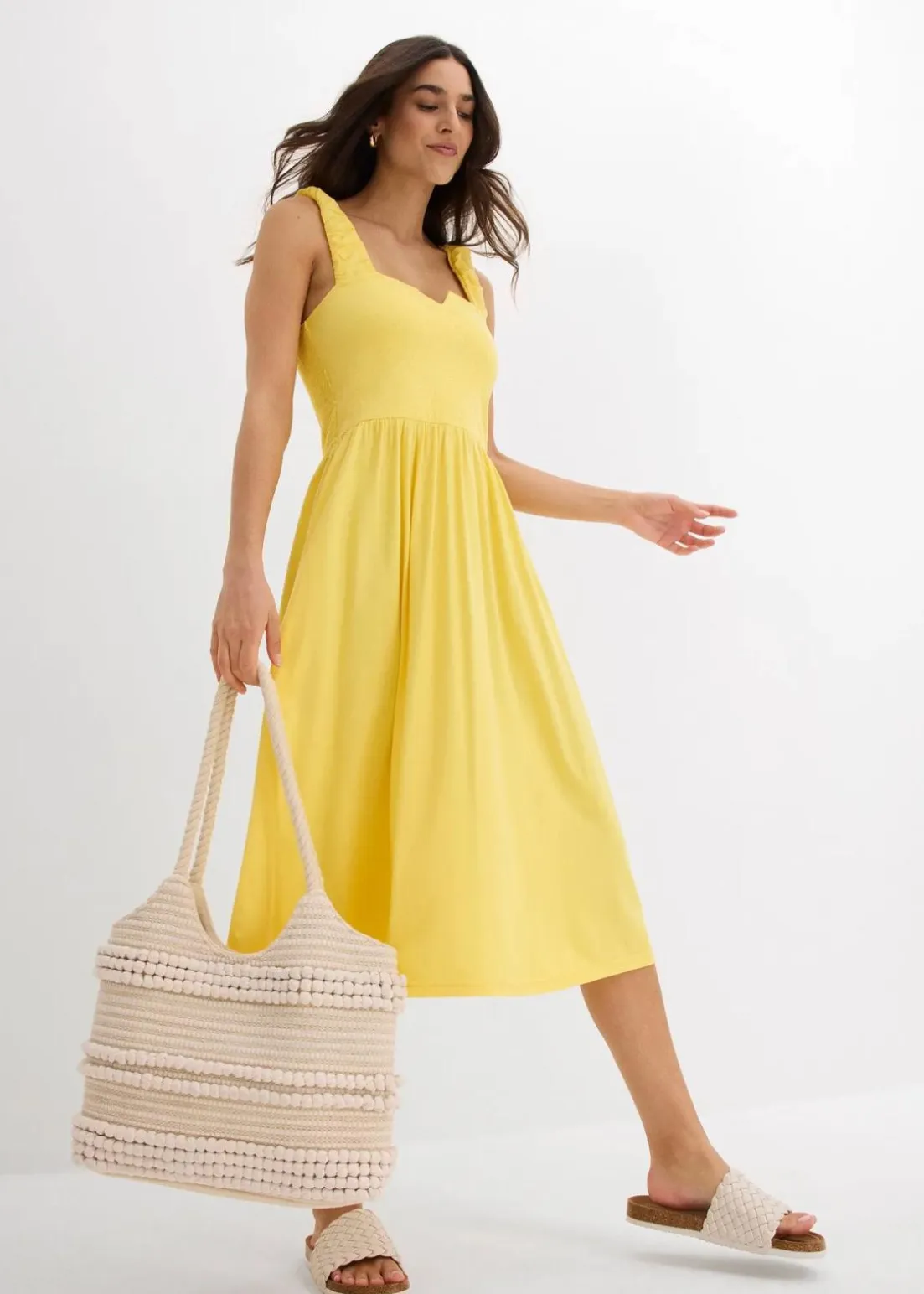 Shirtkleid mit leicht ausgestelltem Saum aus Baumwoll-Viskose-Mix