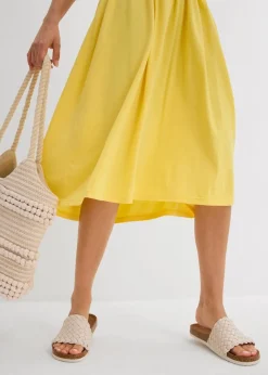 Shirtkleid mit leicht ausgestelltem Saum aus Baumwoll-Viskose-Mix