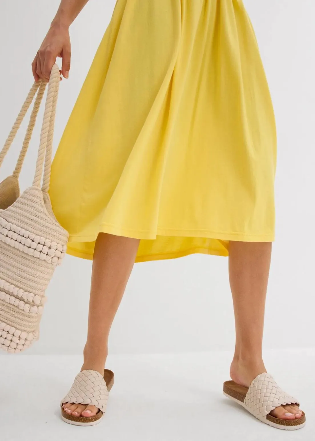 Shirtkleid mit leicht ausgestelltem Saum aus Baumwoll-Viskose-Mix