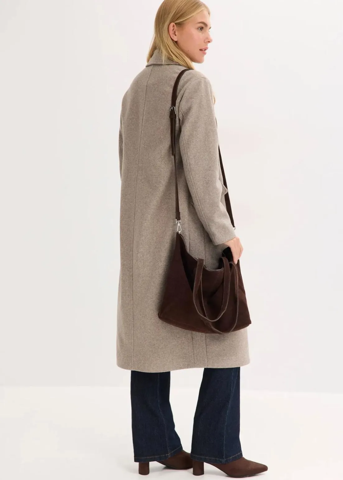 Shopper aus Veloursleder