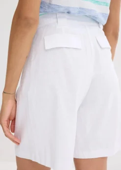 Shorts aus leichtem Leinen-Mix