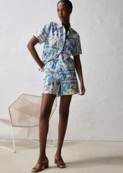 Shorts mit Seidenanteil