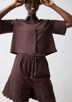 Shorts mit Seidenanteil