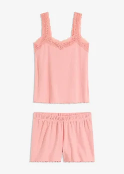 Shorty mit zartem Spitzenbesatz