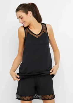 Shorty mit zartem Spitzeneinsatz