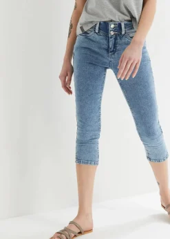 Skinny Jeans Mid Waist, knieumspielend Stretch