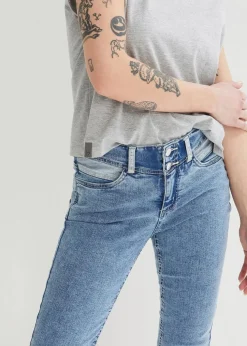 Skinny Jeans Mid Waist, knieumspielend Stretch