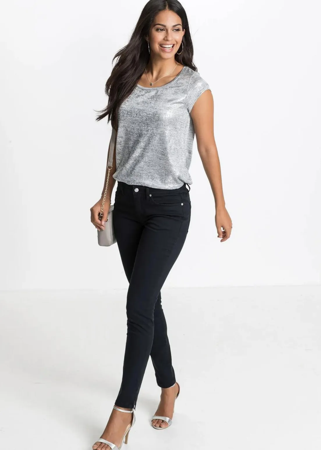 Skinny-Jeans Mid Waist, cropped