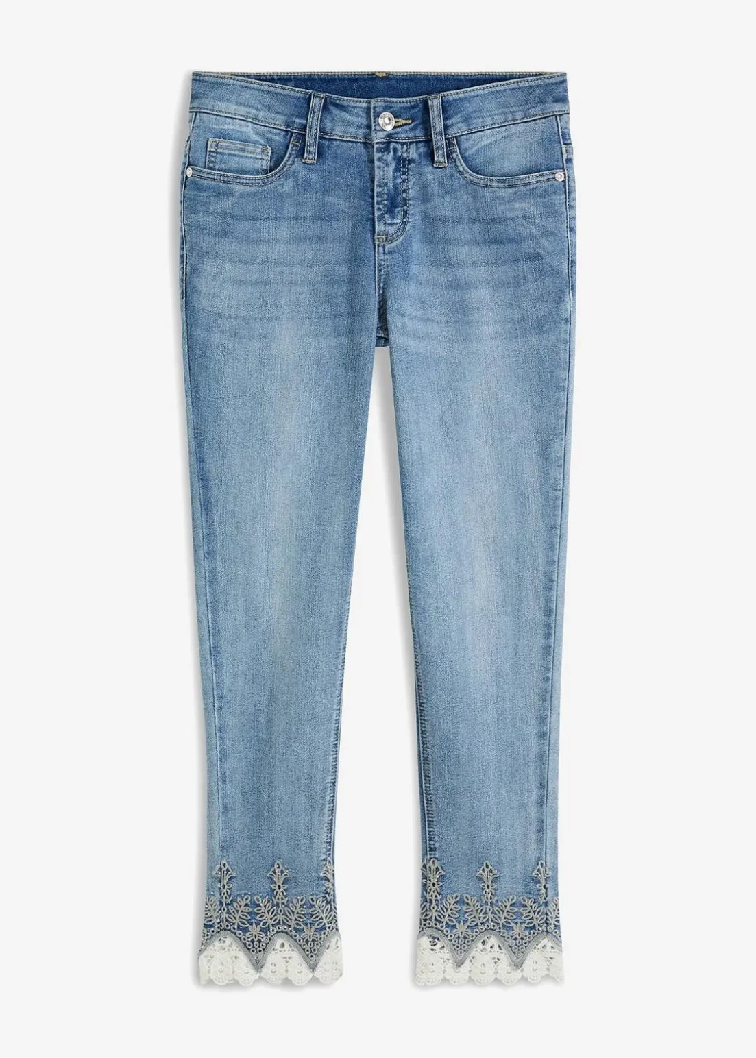 Skinny-Jeans mit Spitze