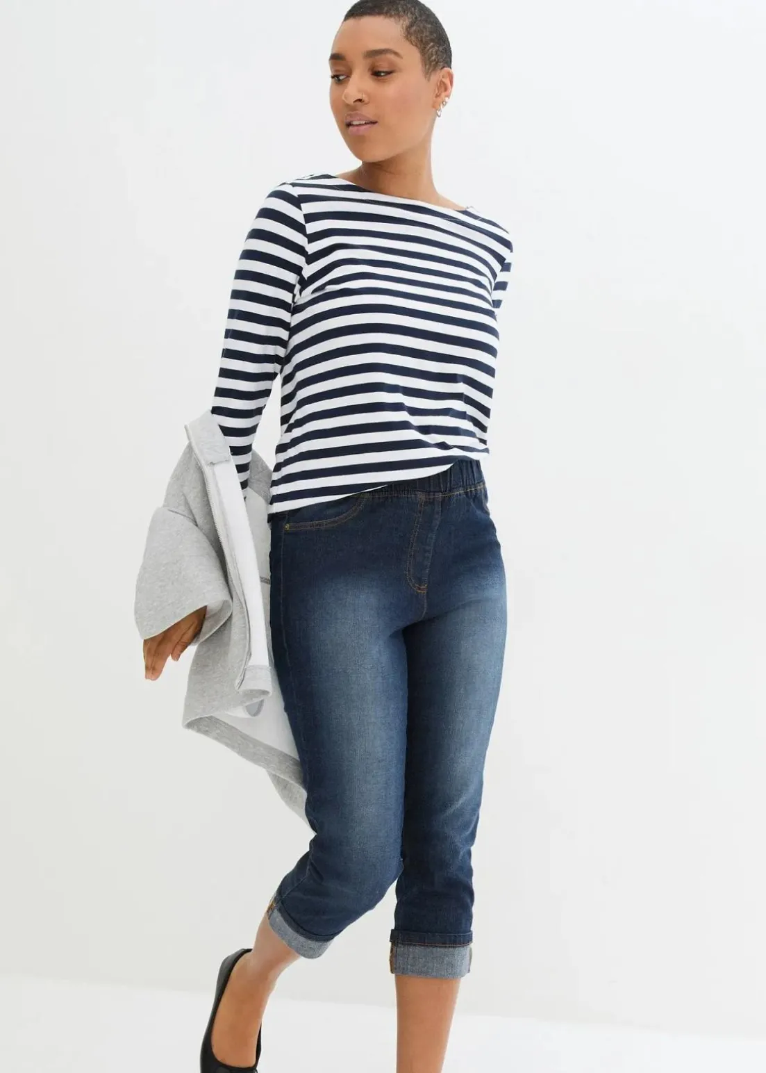 Slim Fit Jeans, Mid Waist, Baumwolle