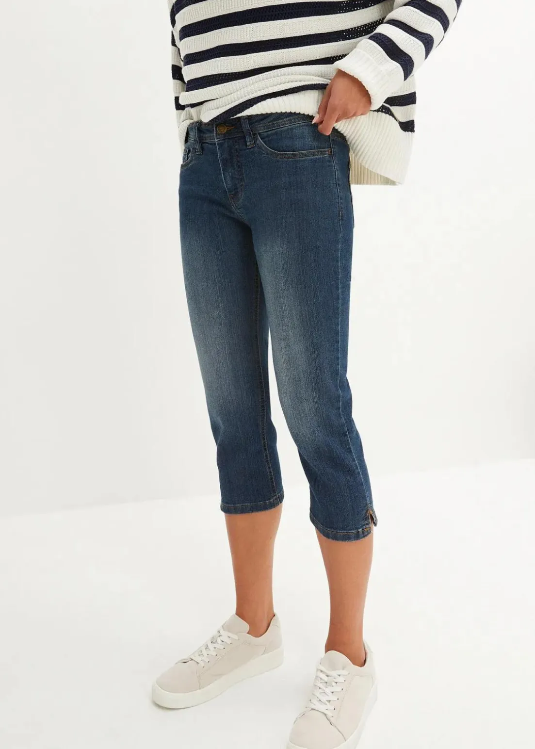 Slim Fit Jeans Mid Waist, cropped