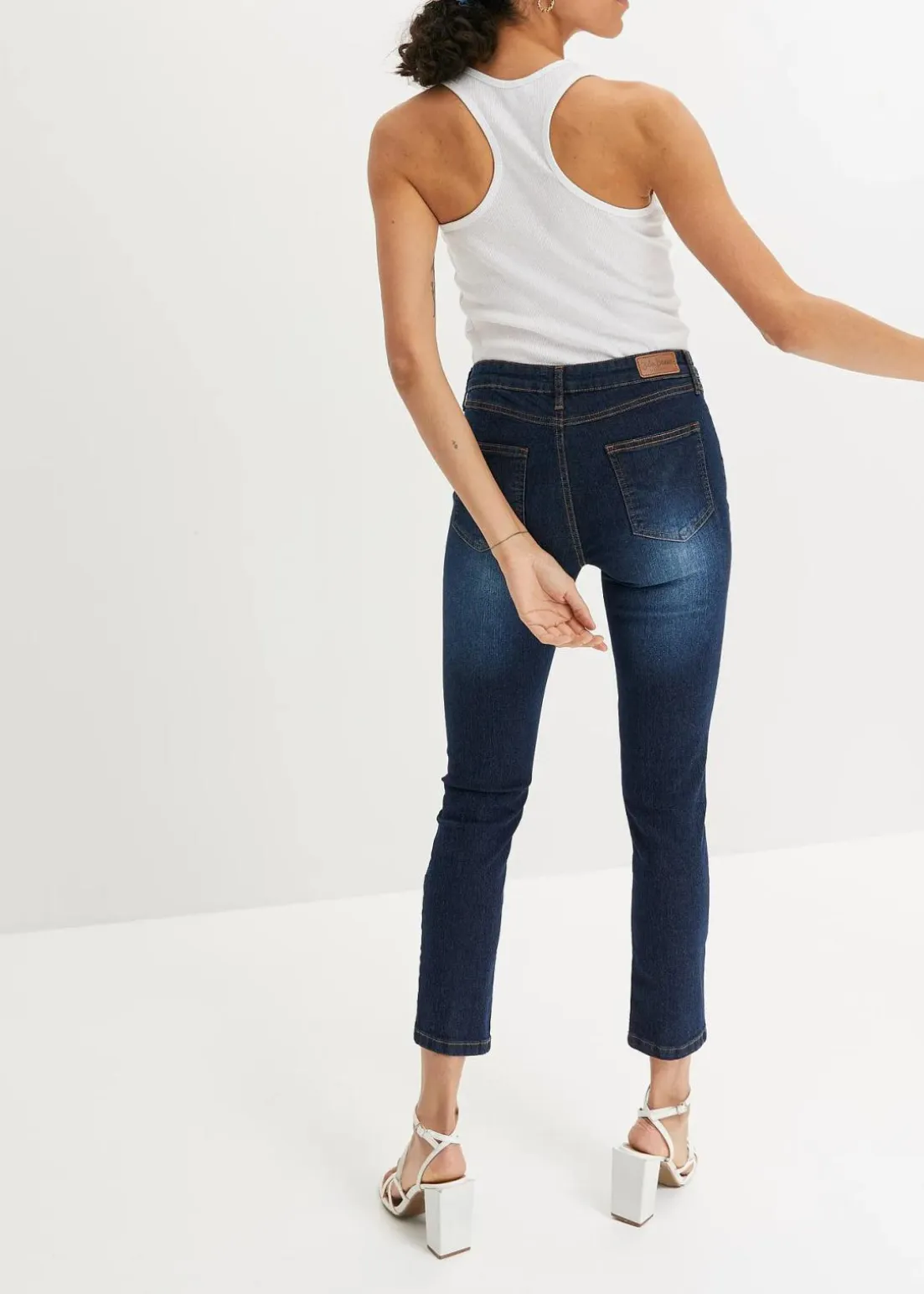 Slim Fit Jeans Mid Waist, cropped