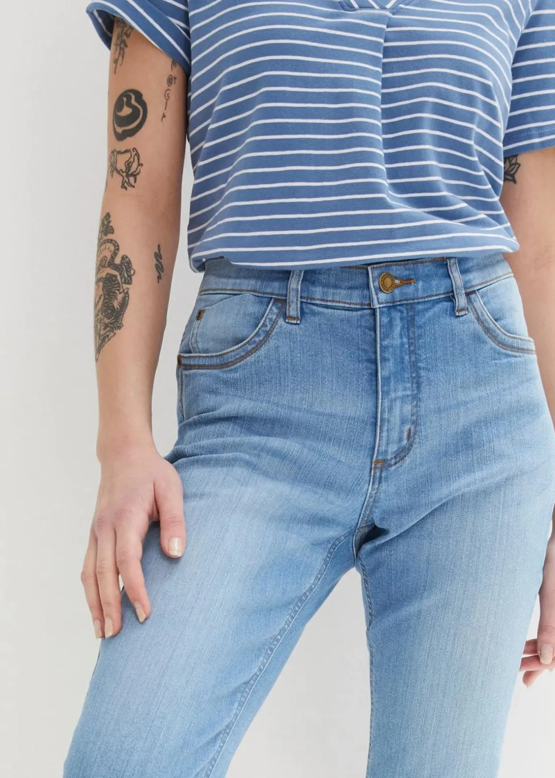 Slim Jeans, Mid Waist, Capri