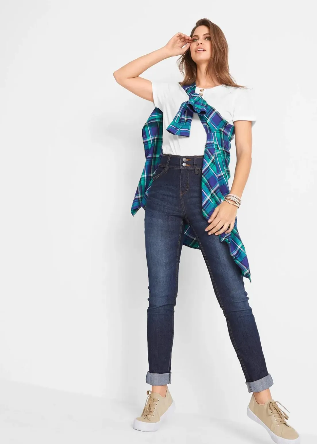 Slim-Fit-Jeans High Waist, Komfort-Stretch