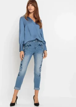 Slim-Fit-Jeans, Mid Waist, cropped