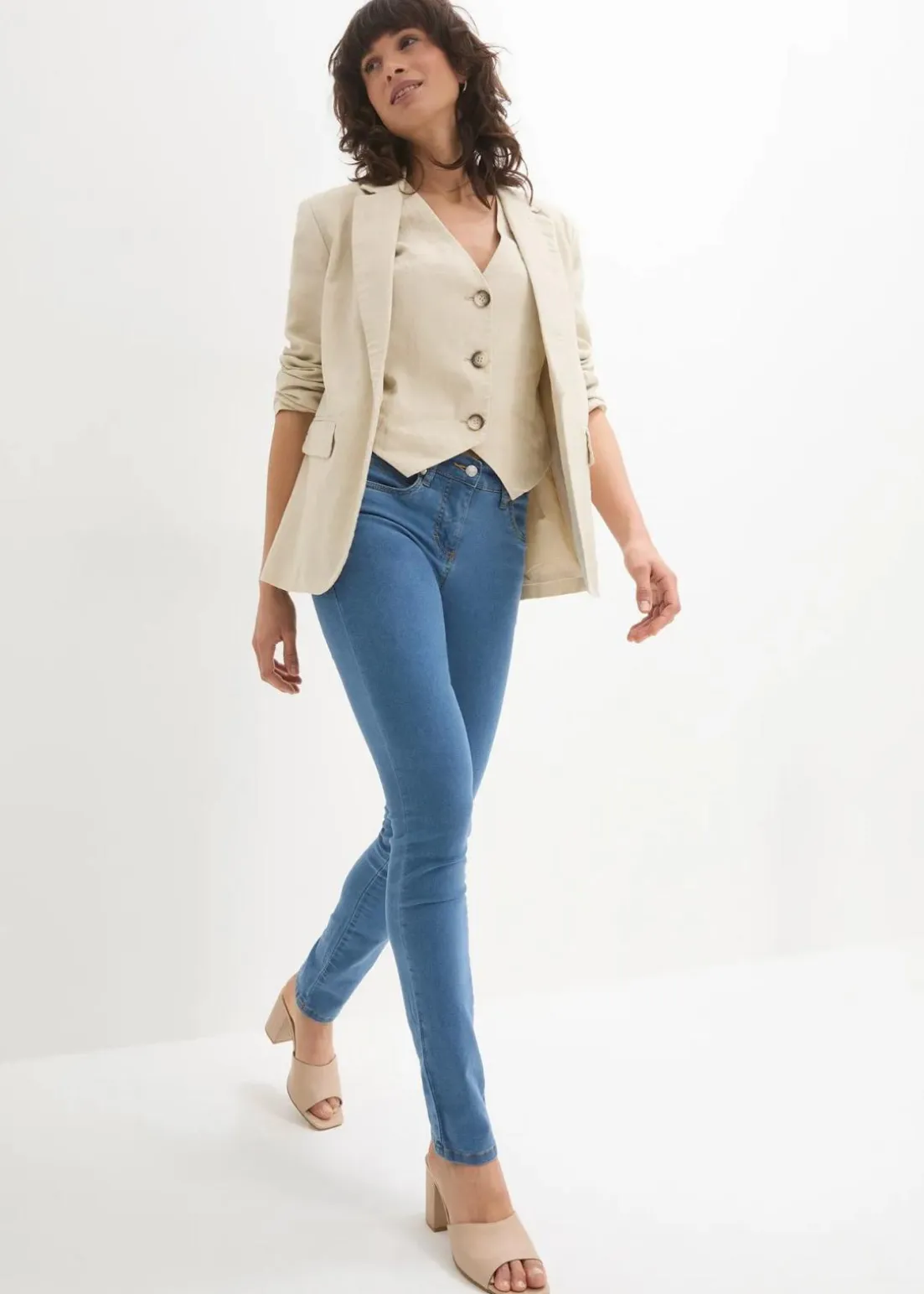 Slim-Fit-Jeans Mid Waist, Super Stretch