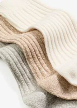 Socken mit Rippe und Flauschgarn (3er Pack)