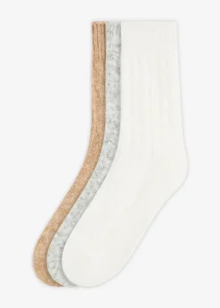 Socken mit Zopfmuster (3er Pack)