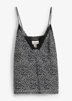 Spaghettiträger-Top aus Mesh