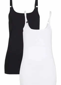 Spaghettiträger-Top aus reiner Bio Baumwolle, (2er-Pack)