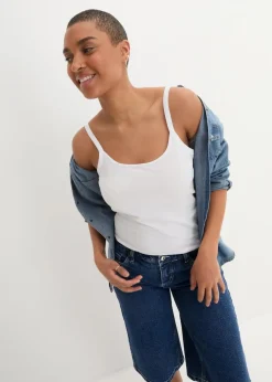 Spaghettiträger-Top aus reiner Bio Baumwolle, (2er-Pack)