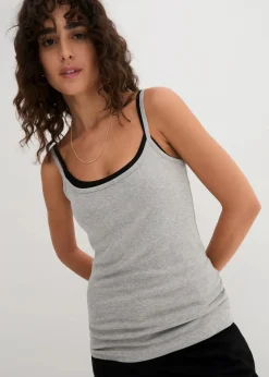 Spaghettiträger-Top aus reiner Baumwolle (3er Pack)