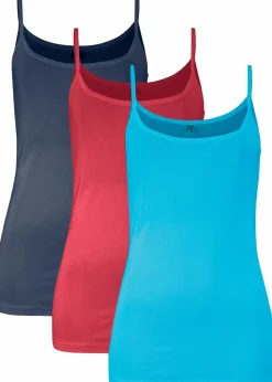 Spaghettiträger-Top aus reiner Baumwolle (3er Pack)