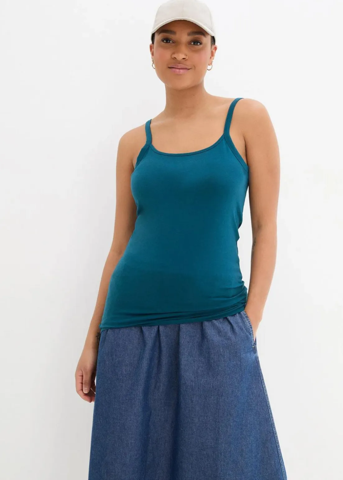 Spaghettiträger-Top aus reiner Bio Baumwolle, (2er-Pack)