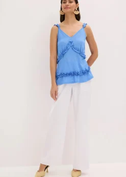 Spaghettiträger-Top mit Rüschen