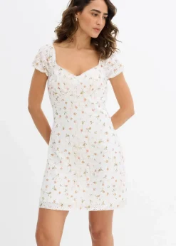 Spitzenkleid mit Blumenprint