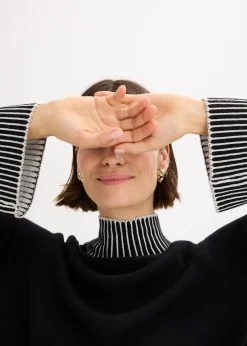 Stehkragenpullover mit Kaschmiranteil