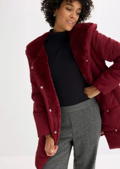 Steppjacke mit Fellimitatbesatz