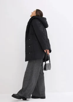 Steppjacke mit Fellimitatbesatz