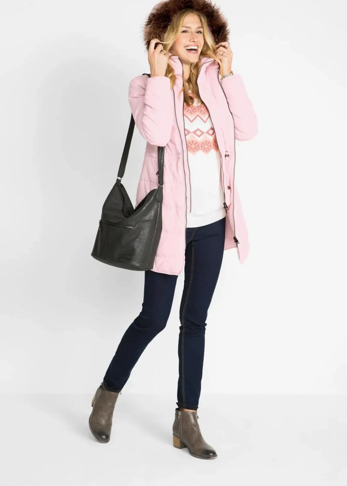 Steppjacke mit Kapuze, gefüttert